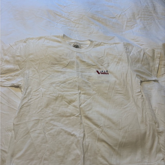 Vans White Crew Neck Graphic Tee with Black Tag Print - Picture 3 of 5